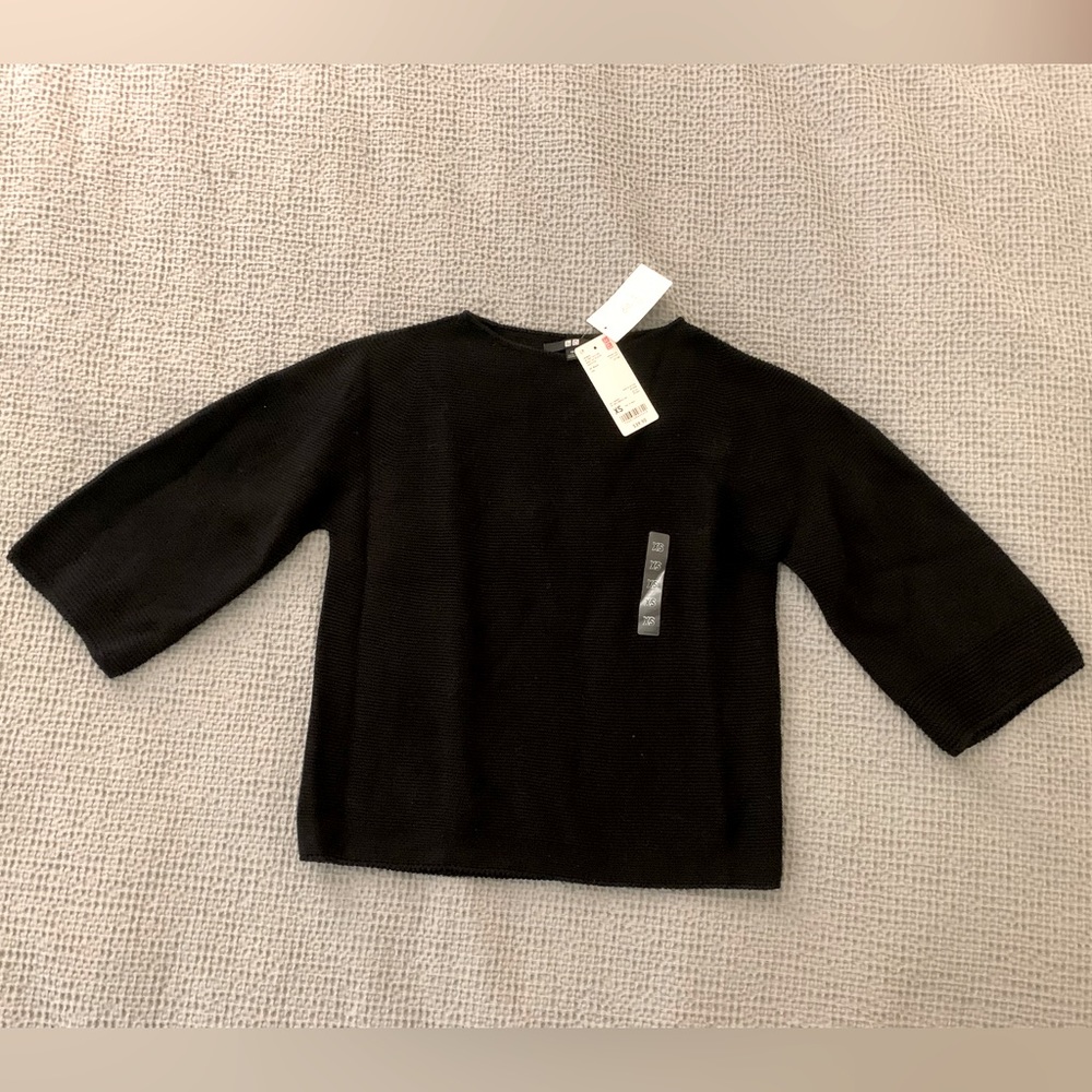 UNIQLO 3D Knit Cotton Wide 3/4 Sleeve Sweater